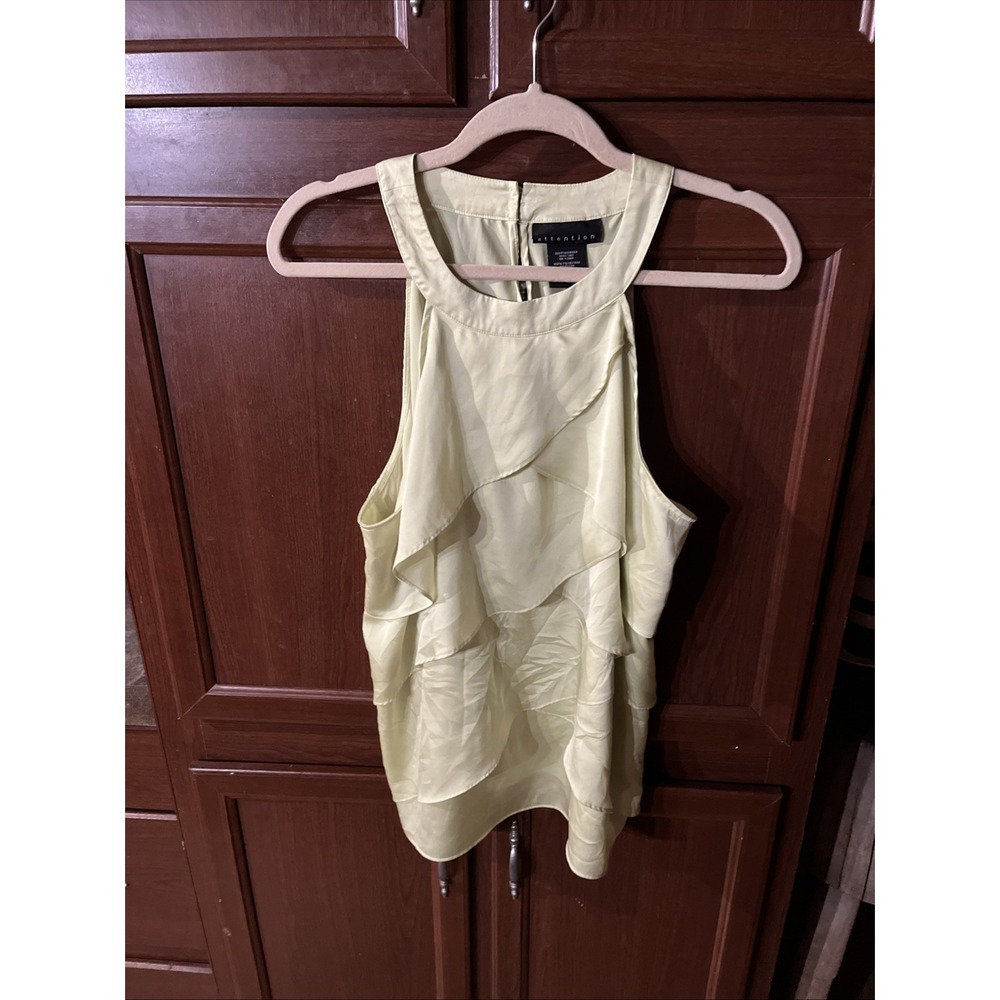 attention xl sleeveless womens blouse chartreuse 100% Polyester